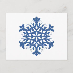 Blauw Briefkaart Snowflake