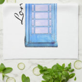 Blauw - Britse telefooncel - theedoek (Gevouwen)