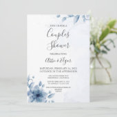Blauw Bruidsfeest Uitnodiging Template (Staand voorkant)
