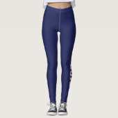 Blauw Bruidsmeisje Bachelorette Bruiloft Retro Leggings (Voorkant)