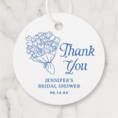 Blauw Bruilofts Bruidsshower Bedankt Bedankjes Labels (Achterkant)