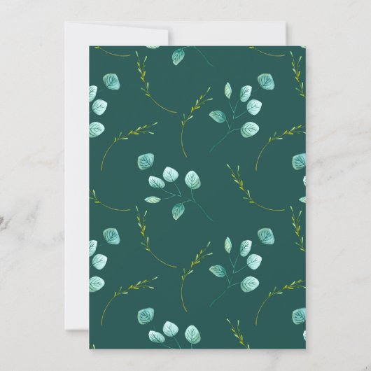 Blauw bruilofts uitnodigingskaart waterverf stelen kaart (Achterkant)