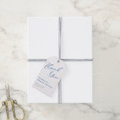Blauw Bruiloftsshower Bedankt Cadeaulabel (Met Touw)