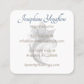 Blauw Bruin Abstract Lotus Swirl Elegant Stijlvol Vierkante Visitekaartje (Achterkant)