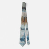 Blauw bruin beige taupe moderne abstracte natuur stropdas (Voorkant)