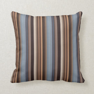 Blauw bruin breedgradiënt strepe modern patroon kussen