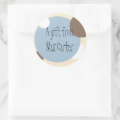 Blauw & Bruin Cirkels Cadeau Sticker () (Tas)