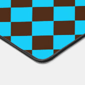 Blauw Bruin Diamant Checker Patroon Bureaumat (Hoek)
