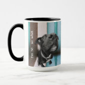 Blauw Bruin Grappig 50e Hond Close Up Mok (Links)
