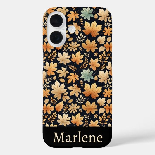 Blauw bruin ivoor herfstbladeren Case-Mate iPhone case (Achterkant)