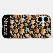 Blauw bruin ivoor herfstbladeren Case-Mate iPhone case (Achterkant (horizontaal))