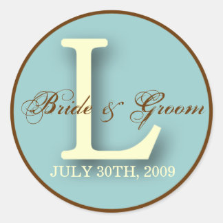 Blauw & Bruin Monogram L Sticker