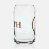 Blauw Bruin Monogram Naam Blikvorm Glas (Links)