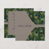 Blauw Bruin Pauw Huwelijksuitnodigingen Kaart (Voorkant / Achterkant)