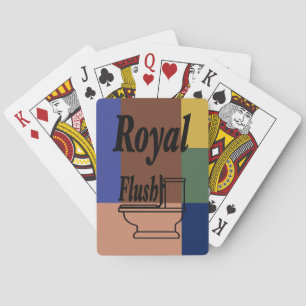 Blauw bruin Tan Groen Geel Kleurenblok Afdrukken Pokerkaarten