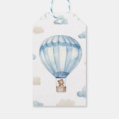 Blauw Bruin Teddy Bear Verjaardag Dank u Label Cadeaulabel (Achterkant)