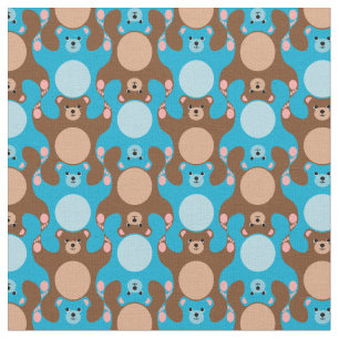 Blauw Bruin Teddybeer Tesselatie F Stof