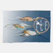Blauw Bruin Turquoise Dream Catcher Theedoek (Horizontaal)