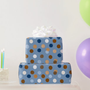 Blauw & Bruin Vaderdagpatroon Cadeaupapier