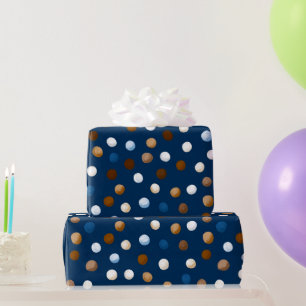 Blauw & Bruin Vaderdagpatroon Cadeaupapier