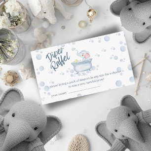 Blauw Bubbelbad Dieren Baby Borrelnoon Informatiekaartje