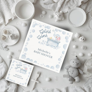 Blauw Bubbelbad Dieren Baby Borrelnoon Servet