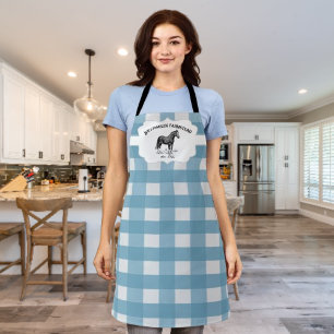 Blauw Buffalo Plaid Boerderij Paard Schort