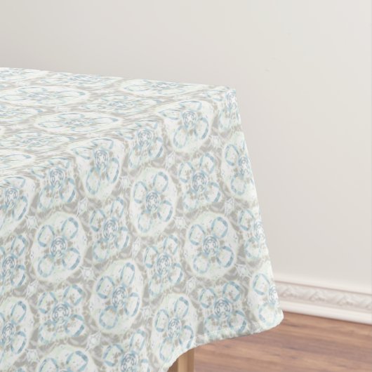 Blauw, buik en wit gemotteld cirkelpatroon tafelkleed (Voorbeeld)