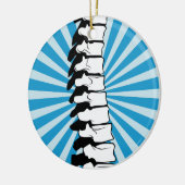 Blauw-burst-ringvormig versiering keramisch ornament (Links)