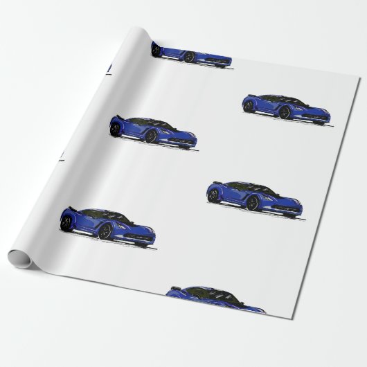 Blauw C7 Corvette inpakpapier (Uitgerold)