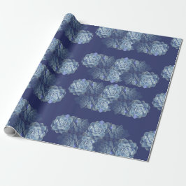 Blauw Cactus Gift Wrapping Paper Cadeaupapier
