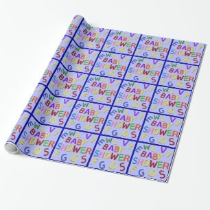 Blauw cadeaupapier voor babyshower