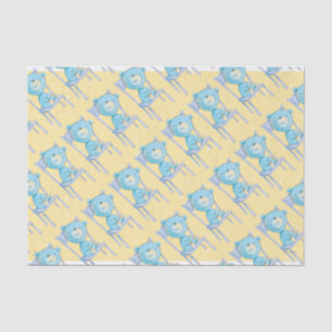 Blauw Calico Beer glimlachen op stoel Tissuepapier