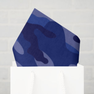 Blauw Camo Avontuurlijke Sportieve Pret Tissuepapier