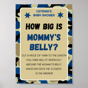 Blauw Camo Baby shower teken Poster
