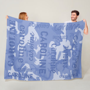 Blauw Camo Persoonlijk Fleece Deken