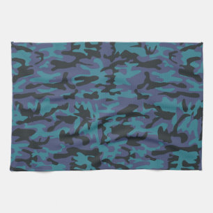 Blauw camopatroon theedoek