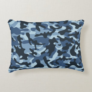 Blauw Camouflage  Accent Kussen
