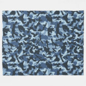 Blauw Camouflage Fleece Deken (Voorkant (Horizontaal))