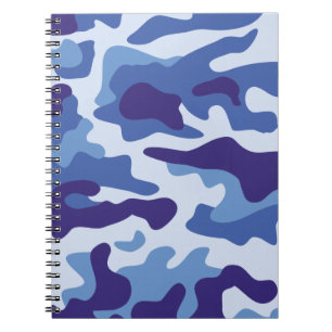 Blauw camouflage notitieboek