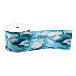 Blauw camouflage Ribbon Lint
