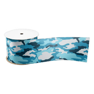 Blauw camouflage Ribbon Lint