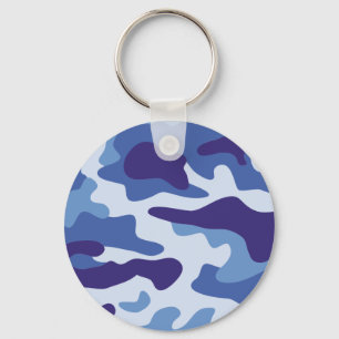 Blauw camouflage sleutelhanger
