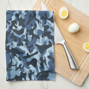Blauw Camouflage Theedoek