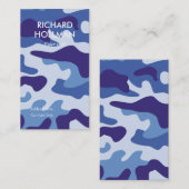 Blauw camouflage visitekaartje (Voorkant / Achterkant)