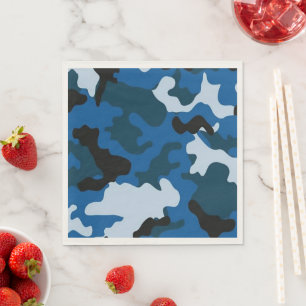 blauw camouflagepatroon Papier & Feestservetten Servet