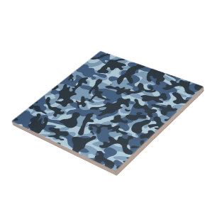 Blauw Camouflagepatroon Tegeltje