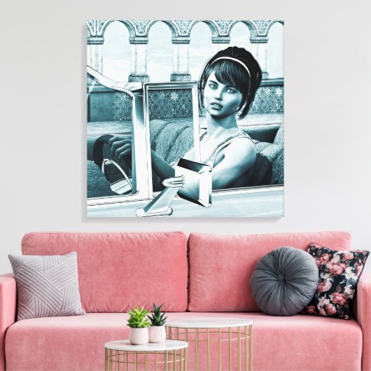  blauw canvas afdruk (Insitu (Woonkamer))