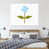 blauw Canvas afdrukken op Daisy Flower (Insitu (Slaapkamer))