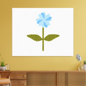 blauw Canvas afdrukken op Daisy Flower (Insitu (Woonkamer))